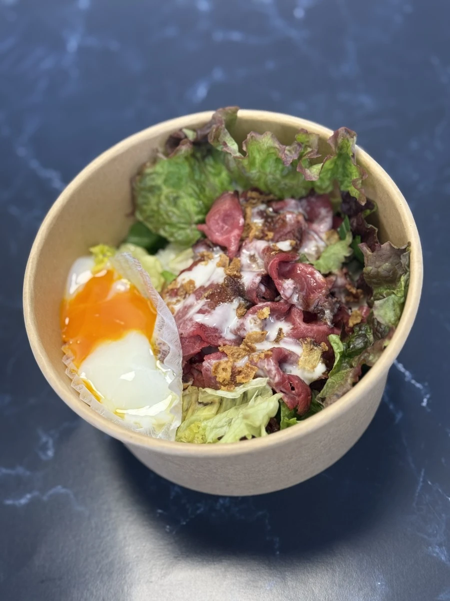 ローストビーフ丼　温泉卵抜き（ライス普通・大・特大）